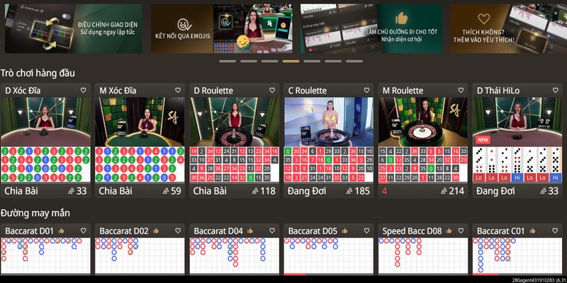 Sảnh casino F168 thiết kế hiện đại dễ chơi